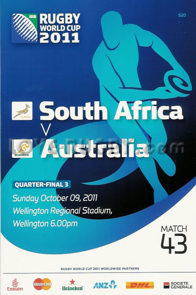 2011 South Africa v Australia  Rugby Programme